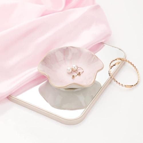 Ceramic jewelry dish, jewelry tray key tray,small ring dish holder Jewelry Plate trinket tray catchall tray nightstand decor for table room decor (Pink, 4.3 Inches) thumbnail 4