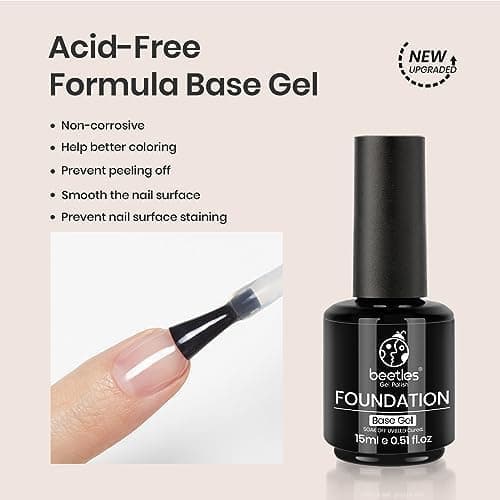 Beetles Blooming Gel & Base Top Coat Set, 3PCS 15ML Shine Finish Long Lasting No Wipe Top Coat Gel Nail Polish Base Spreading Marble Effect Soak off UV LED Nail Art Gifts for Women thumbnail 6