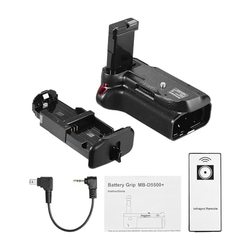 Battery Grip Replacement for NikonD5500 D5600 SLR Digital Camera, MB - D5500 + Vertical Battery Grip with IR Remote Control, Powered by EN - EL14 Battery thumbnail 7