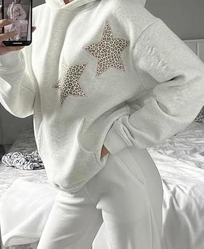 Chvity Womens Star Graphic Hoodies Oversized Y2k Leopard Print Hooded Sweatshirt Teen Girls Casual Cheetah Unisex Streetwear thumbnail 7