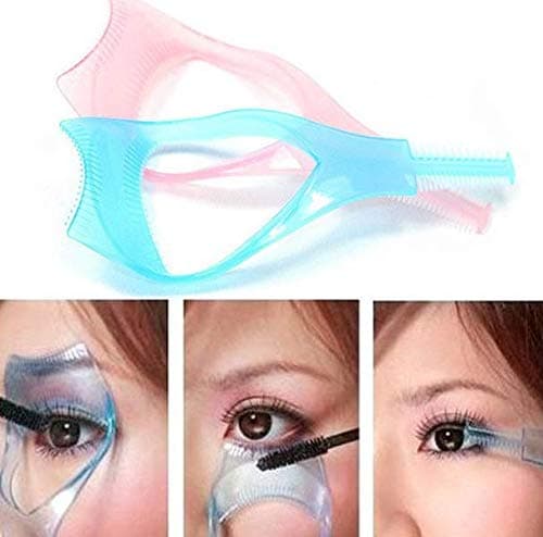 3PCS Blue Plastic 3 in 1 Eyelash Tool Makeup Upper Lower Eye Lash Mascara Shield Guard Applicator with Comb Eyelashes Curlers Shields Applicators thumbnail 7