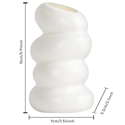 White Flower Vases Plastic Spiral Vase Modern Fall Minimalist Vase Small Pampas Grass Decorative Vases Flower Arrangement Container for Home Decor Wedding Table Party (1Pcs) thumbnail 3