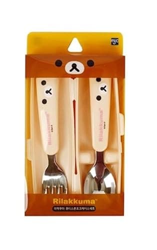 Cute Bear Designed Fork and Spoon Flatware Set with Case (Ivory) thumbnail 4