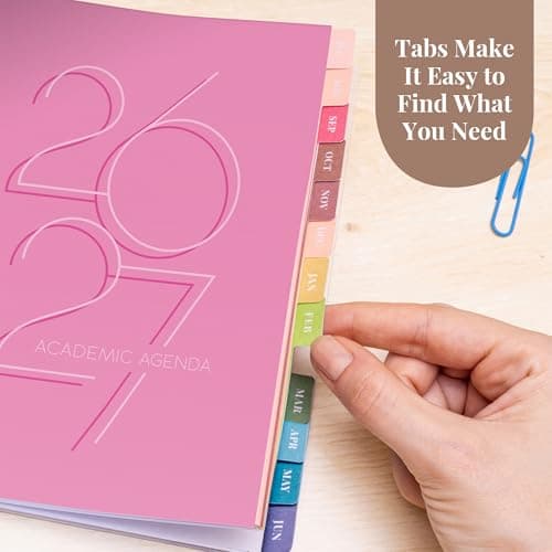 Rileys Academic Planner 2026-2027, Daily, Weekly & Monthly Planner, July 2026 - June 2027, Student Notes Pages, Twin-Wire Binding, Weekly Agenda for School & Work (8 x 6-Inches, Deco, Pink) thumbnail 7