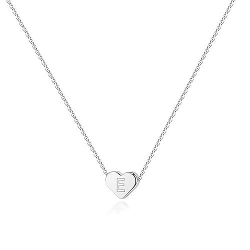 PAVOI 14K Gold Plated Tiny Heart Necklace | Dainty Necklace for Women | Personalized Letter Heart Choker | Adjustable Slider - Image 1
