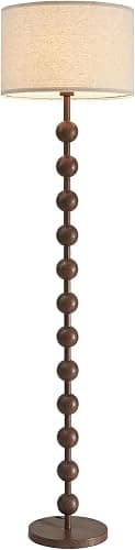 Fetason Modern Dimmable Floor Lamp with Remote Control for Living Room Bedroom, Red Wood Pattern Tall Standing Lamp Light for Home Office Dining Room with Fabric Shade - Image 1