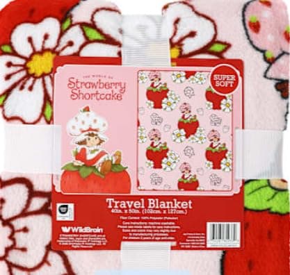 Jay Franco Strawberry Shortcake Travel Blanket | Super Soft Plush Throw, 40 x 50 Inch, Lightweight Polyester, For Kids, Travel, Nap Time, Bedroom & Gifts thumbnail 2