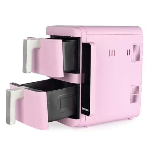 Salter VertiCook Ultra Stackable Air Fryer - Vertical 9L Digital Air Fryer, 2 x 4.5L Baskets & Racks, 9 Functions, Sync & Match, PFAS-Free Grill Tray, Space Saving, 60-230°C, 60-Min Timer, 2400W, Pink thumbnail 7