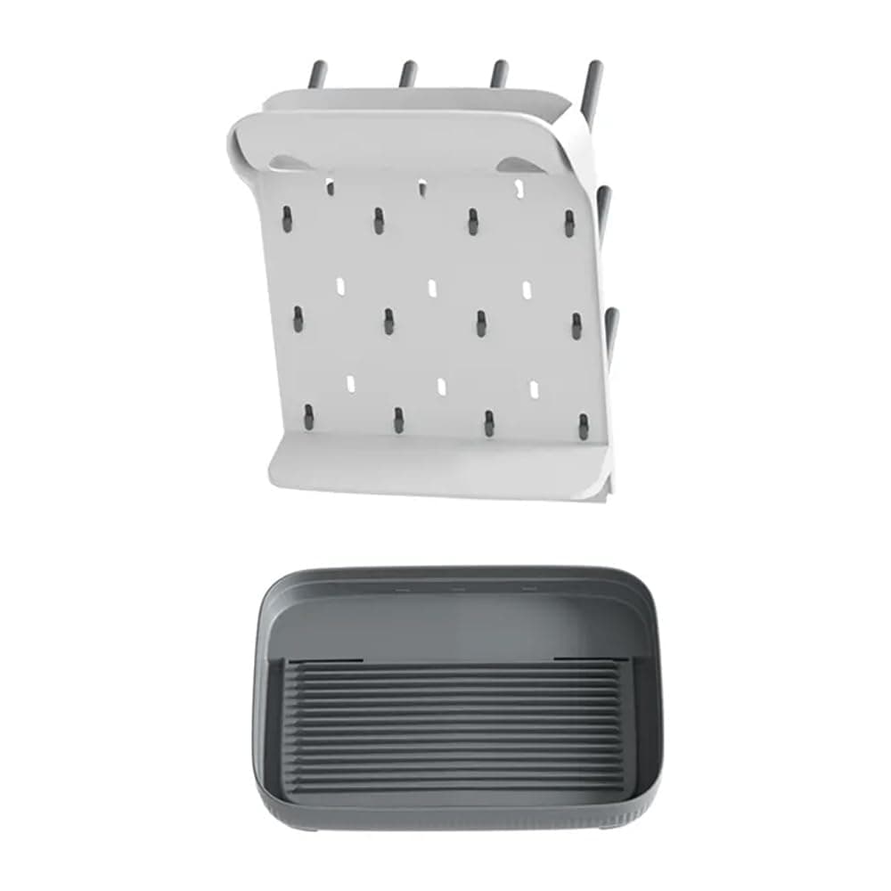 Baby Bottle Drying Rack, Vertical Space Saving Countertop Standing Drying Rack Baby Accessory, Bottle Brsuh, Pacifier, Breast Pump Accessories Drying Stand, Storage Organizer (Gray) - Grey thumbnail 7