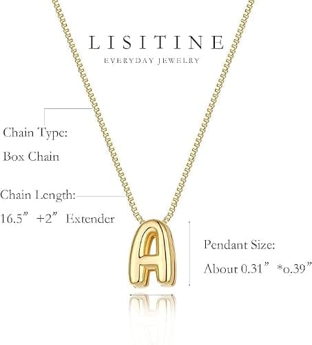 Lisitine Bubble Initial Necklaces Dainty Letter Necklace Cute Name Choker Necklaces for Women Trendy Personalized Pendant Jewelry Gift for Women thumbnail 8