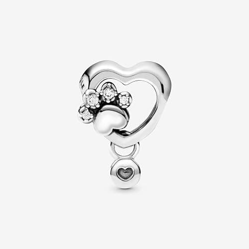 PANDORA Sparkling Paw Print & Heart Charm - Compatible with PANDORA Moments - Jewelry for Women - Gift for Her - Made with Sterling Silver & Cubic Zirconia - With Gift Box thumbnail 5