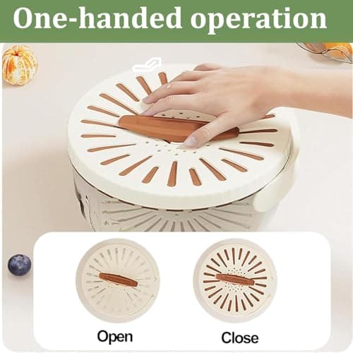Multifunctional Fruit Washing Bowl with Strainer,2 in 1 Drain basket and Fruit Strainer Container with Lid,Fruit Washer Bowl for Kitchen,Fridge,Picnic & Camping(1QT) thumbnail 8