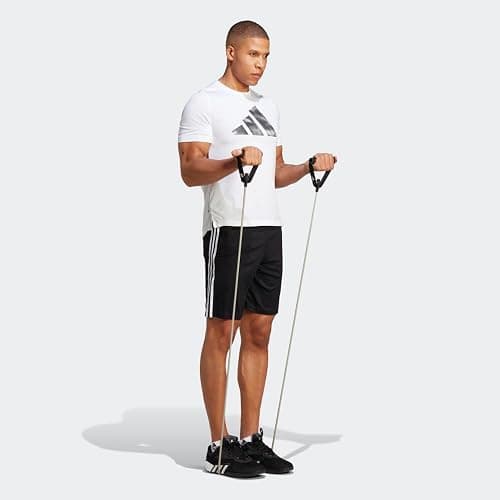 adidas Men's Train Essentials Piqué 3-Stripes Shorts - Large - Black/White thumbnail 4
