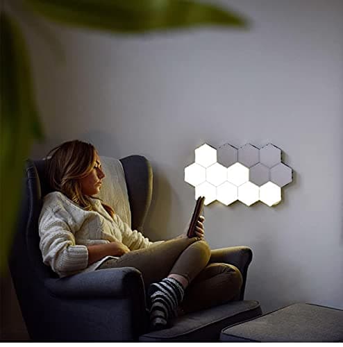 MODOAO Hexagonal Wall Light, Touch Sensitive Modular DIY Lights Geometry Splicing Hex LED Night Light for Living Room, Bedrooms, DIY Lovers, Gifts (3 PCS) thumbnail 8