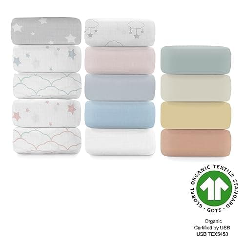 Newton Baby Organic Fitted Crib Sheets (2-Pack) - Ultra-Breathable and Soft, 100% Organic Muslin Cotton, Fits All Standard Cribs, White… - White thumbnail 3