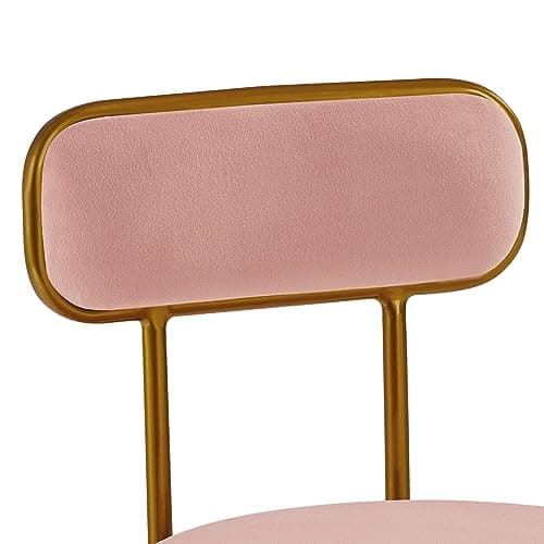 Yaheetech Velvet Barstools, 26'' Counter Height Velvet Stools for Kitchen Counter with Backrest and Footrest, Modern Gold Barstools, Pink, Set of 4 thumbnail 5
