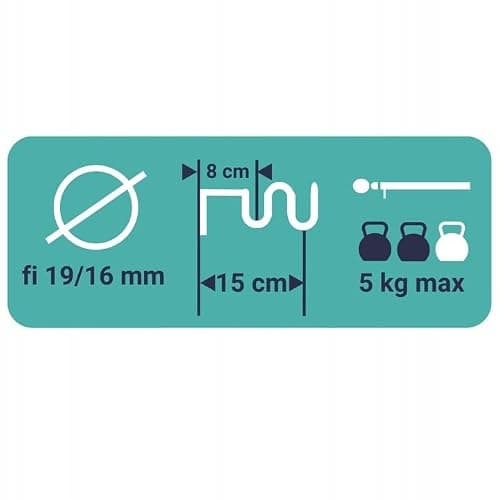 RENA Gardinenstange Vorhangstange - Doppelte Rute - 160 cm 19/16 mm Metall - Komplettes Set- Beige thumbnail 5