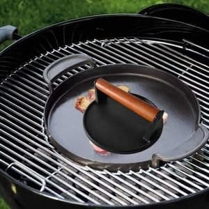 Firsgrill Burger Press 7.08" Round,Heavy-Duty Cast Iron Smash Burger Press Meat Steak With Wood Handle for Blackstone Camp chef Pitboss Weber Griddle Grills(Round) thumbnail 6
