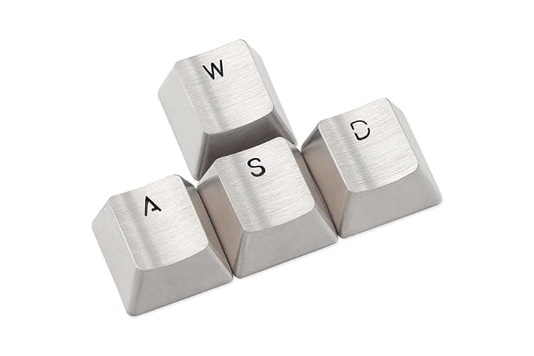 KPREPUBLIC teamwolf Stainless Steel MX Keycap Silver Color Metal keycap for Mechanical Keyboard Gaming Key WASD Key Light Through Back lit (TW Gaming WASD Key x1) thumbnail 3