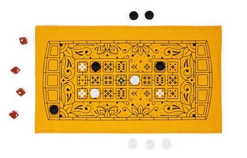 Stellar Factory Royal Game of UR | 5,000-Year-Old Strategy Race Game | Travel-Size with Drawstring Bag | 2 Players, Ages 10+ | 4 Languages thumbnail 3