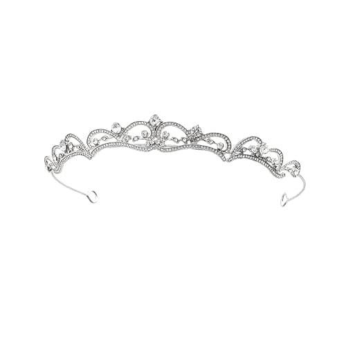 Uongeod Rhinestone Crystal Bridal Tiara Princess Crown Tiaras and Crowns for Women and Girls - Silver - Image 1