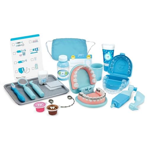 Melissa & Doug Super Smile Dentist Kit With Pretend Play Set of Teeth And Dental Accessories (25 Toy Pieces) - Pretend Dentist Play Set, Dentist Toy, Dentist Kit For Kids Ages 3+ - Image 1