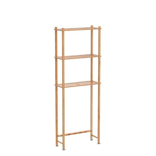 AmazerBath Over The Toilet Storage Bamboo, Bathroom Over Toilet Organizer Rack, 3-Tier Freestanding Above Toilet Shelf for Bathroom, Laundry, Space Saver, Natural Color thumbnail 5