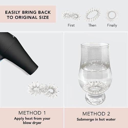 Kitsch Spiral Hair Ties for Women - Creaseless and Dent-free Coil Hair Ties | No Damage, Phone Cord Coils | Made of Flexible and Durable Plastic | Ideal Gifts for Women - 4pcs (Clear/Transparent) thumbnail 4