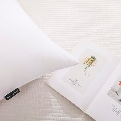 SARAH&EVELYN Gold Goose Down Alternative Bed Pillow-Soft Pillow for Side Sleepers, Set of 2,Standard Size(20×26IN),Super Soft Fabric Cover,Perfect for Side, Back and Stomach Sleepers thumbnail 6