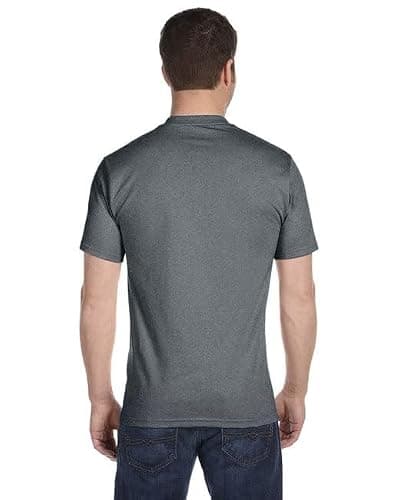 Hanes Men's Essential-T Cotton T-Shirt, Athletic Crimson_Discontinued - Oxford Gray - 4 Pack - Large thumbnail 3