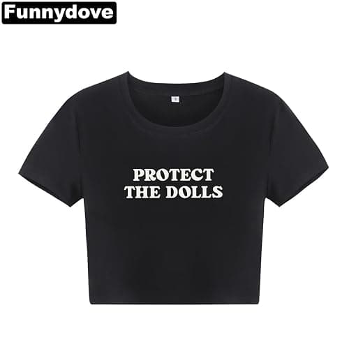 Funnydove Protect The Dolls Gaphic Crop Tshirt Women thumbnail 2