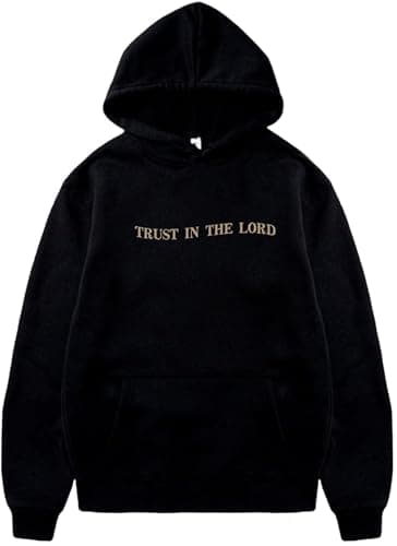 PANOZON TRUST IN THE LORD Hoodie Christian Faith Religious God Tops Man Woman Pullover Sweatshirt Y2K Longsleeve thumbnail 2