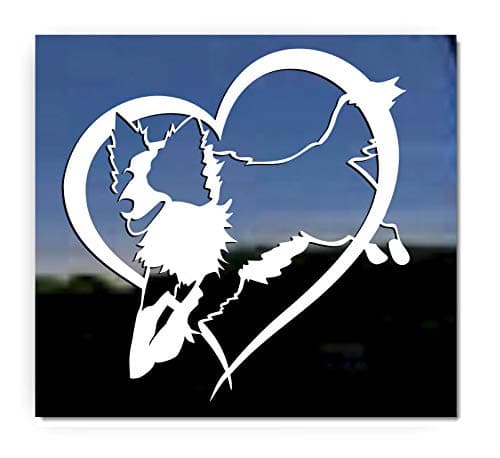Border Collie Love Heart NickerStickers® Vinyl Jumping Dog Decal Sticker - Image 1