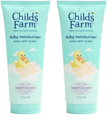 Childs Farm Baby Moisturiser, Baby Soft Scent | Moisturising & Hydrating | Suitable for Newborns with Dry, Sensitive Skin, 200ml (Pack of 2) - Image 1