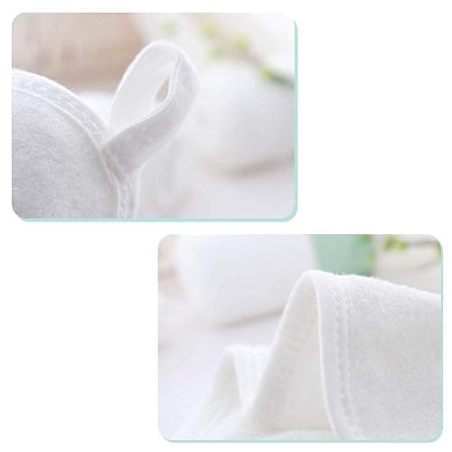 HIPHOP PANDA Baby Washcloths, Rayon Made from Bamboo - 2 Layer Ultra Soft Absorbent Newborn Bath Face Towel - Reusable Baby Wipes for Delicate Skin - White, 6 Pack thumbnail 5