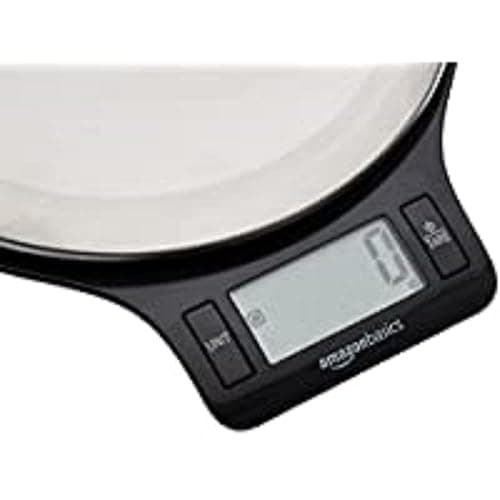 Amazon Basics Digital kitchen scales with LCD display (with batteries), Black and Stainless Steel, BPA free, Weighs up to 11 pounds thumbnail 11