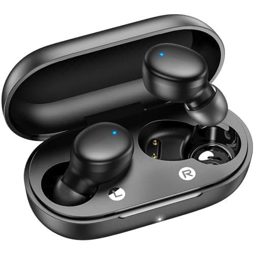 kurdene Wireless Earbuds Bluetooth 5.3 in Ear Buds Light Weight Headphones,Deep Bass Sound,Built in Mics Headset,Clear Calls Earphones for Sports Workout - Black