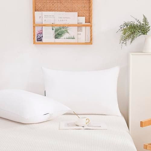 SARAH&EVELYN Gold Goose Down Alternative Bed Pillow-Soft Pillow for Side Sleepers, Set of 2,Standard Size(20×26IN),Super Soft Fabric Cover,Perfect for Side, Back and Stomach Sleepers thumbnail 3