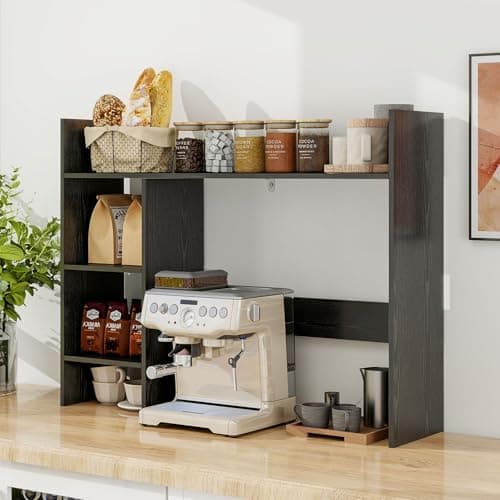 FTZxHKLX Desktop Bookshelf, Wood Desk Organizer Hutch with 3 Shelves for Computer Desk, 37.4'' Multipurpose Display Rack with Storage for College Dorm Office Home, Black thumbnail 8