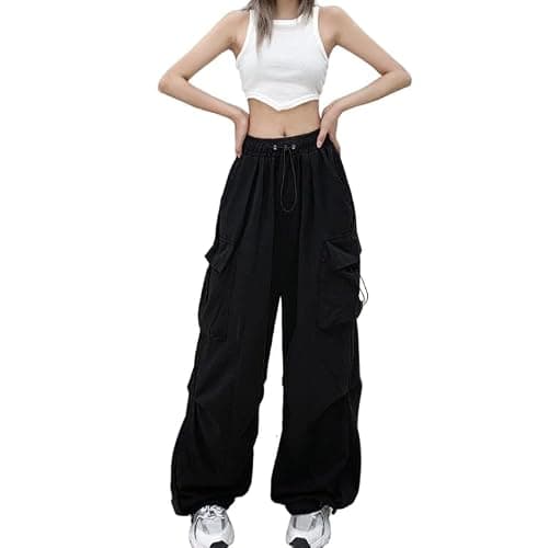 FENGQIYUNHAI Cargo Pants Women Baggy Parachute Pants Woman Mutil Pockets Loose Fit Y2K Casual Pants for Women thumbnail 2