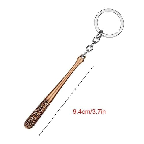 Zatibvy Negan's Bat Keychain 3.7" Zinc Alloy Lucille Baseball Bat Keyring Cosplay Accessories thumbnail 2
