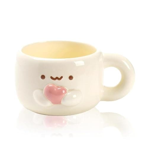 Cute Funny Coffee Mugs Valentines Day Mug Anime Cup For Women, Unique Anniversary Engagement Couple Gifts For Him And Her, Kawaii Mr And Mrs Gifts (Heart) - Image 1