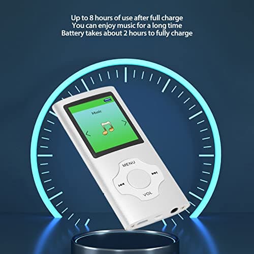 64G MP3 Player, 1.8 Inch Music Player, LCD Screen, Recording FM Radio, Portable MP3 Player for Kids Students (Silver) thumbnail 4
