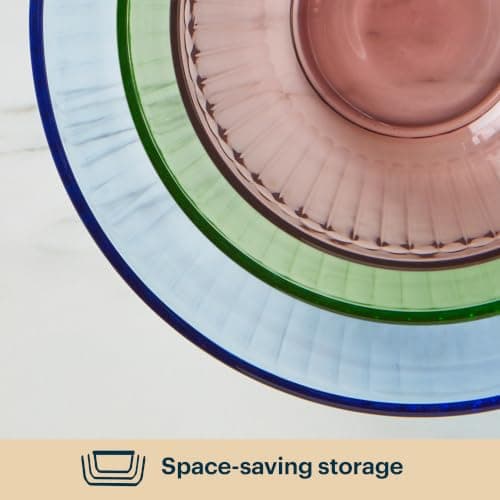 Pyrex Colors Tinted (3-Pack) Sculpted Tinted Unlidded Small/Medium/Large Glass Mixing Bowls, Nesting Space Saving Set of Bowls For Prepping and Baking, 1.3QT, 2.3QT & 4.5QT thumbnail 5