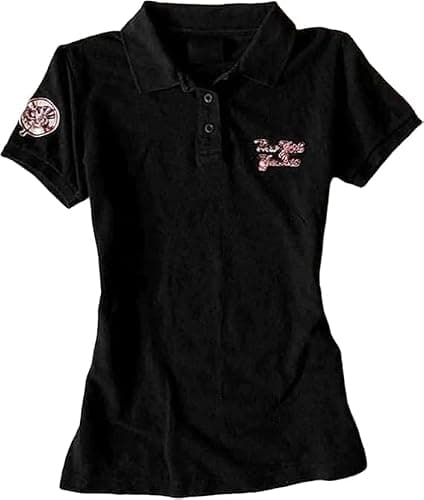 Womens Short Sleeve Polo Shirts 2000s Y2k Cute Crop Tops Teen Girls Vintage Striped Collared T Shirt Streetwear - Image 1