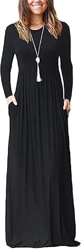 MISFAY Women's Long Sleeve Loose Plain Maxi Dresses Casual Long Dresses Pocket thumbnail 2