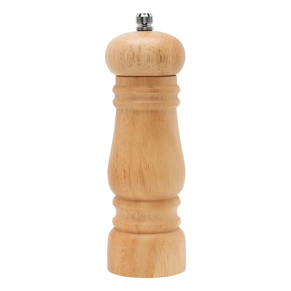 Moedor Manual de Pimenta e Sal em Madeira, Moagem Cerâmica Ajustável para Grãos e Condimentos, 16cm - Image 1