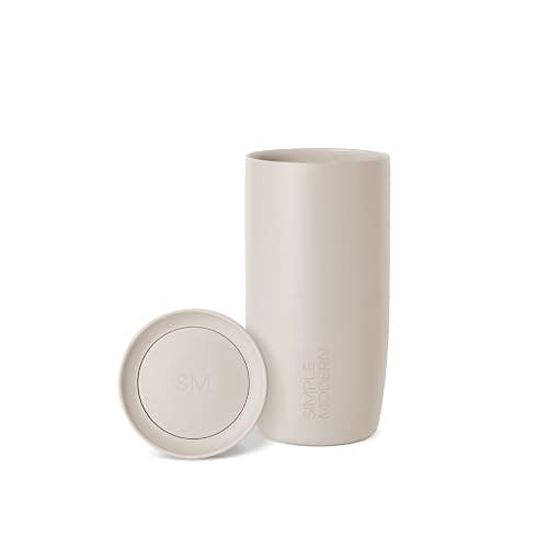 Simple Modern Travel Coffee Mug Tumbler with 360° Lid | Ceramic-Lined Insulated Stainless Steel Cold Brew Iced Coffee Cup | Gift for Women Men Her Him | Voyager Signature | 16oz | Almond Birch - Image 1