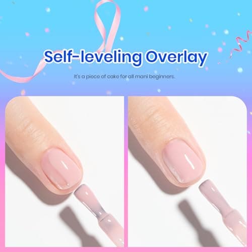 Beetles Rubber Base Gel Nail Polish, 6 Colors Nude Gel Polish Pink Peach Neutral Sheer French Tips Base Colors for Nails Flexible U V LED Soak Off for DIY Home Manicure Nail Gifts thumbnail 5