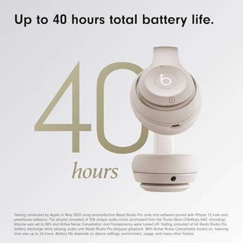 Beats Studio Pro Premium Wireless Over-Ear Headphones- Up to 40-Hour Battery Life, Active Noise Cancelling, Great for Travel & Commuting, USB-C Lossless Audio, Apple & Android Compatible - Sandstone thumbnail 4